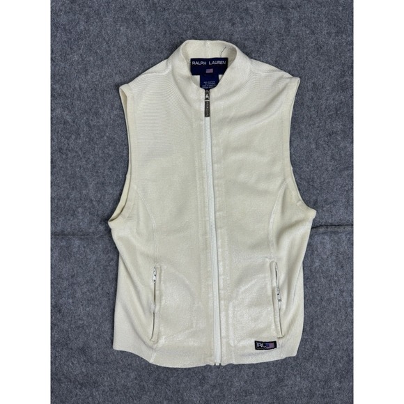 Ralph Lauren Polo Sport Vest Womens Medium Full Zip American Flag  Heavy Stretc - Picture 1 of 8